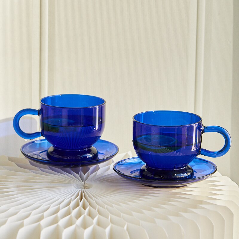 Vintage Style Glass Mug - 3 colours, Pair