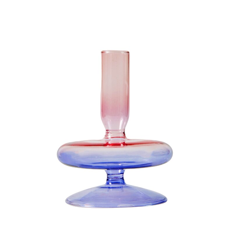 Rainbow Gradient Glass Candle Holder