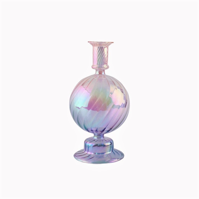 Ribbed Glass Candleholders - Mermaid