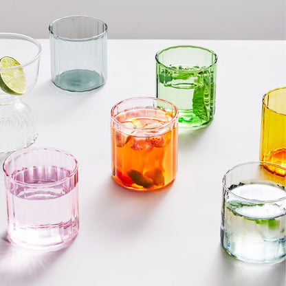 Striped Glass Cups - 6 Colours