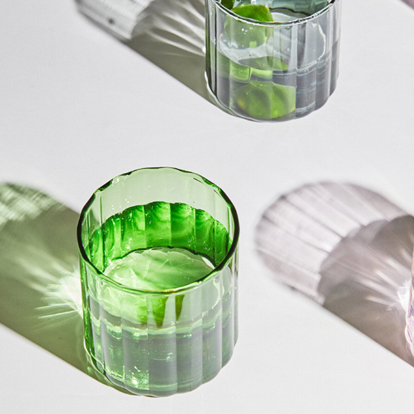 Striped Glass Cups - 6 Colours