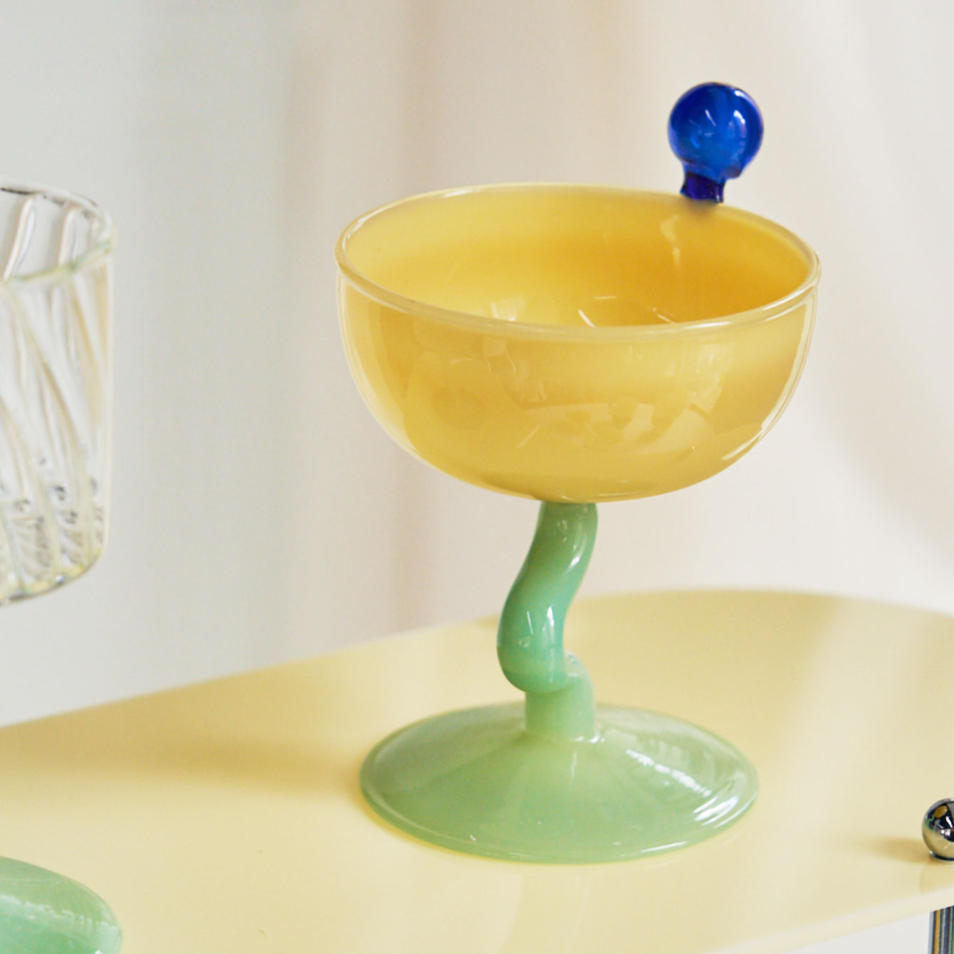 Wavy Wine Glass and Globe