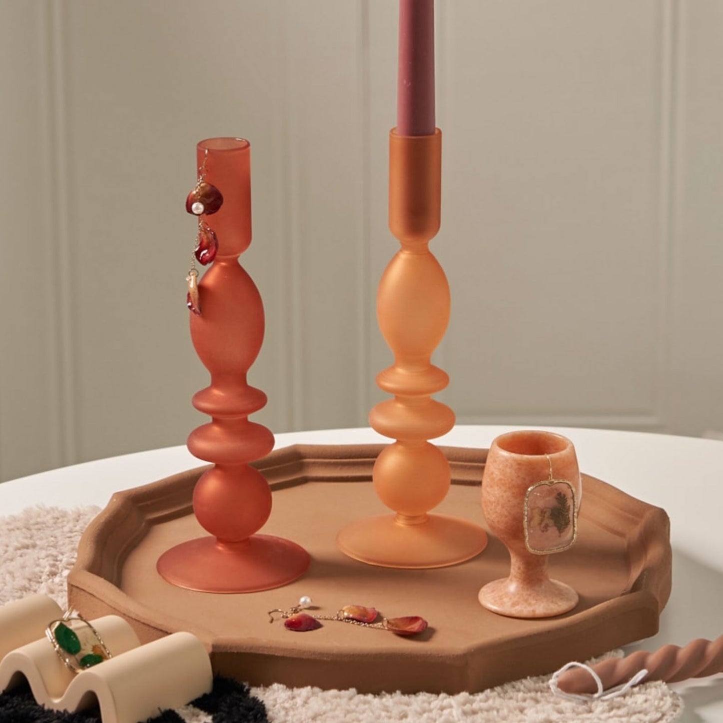 Opaque Candle Holders - Warm tone