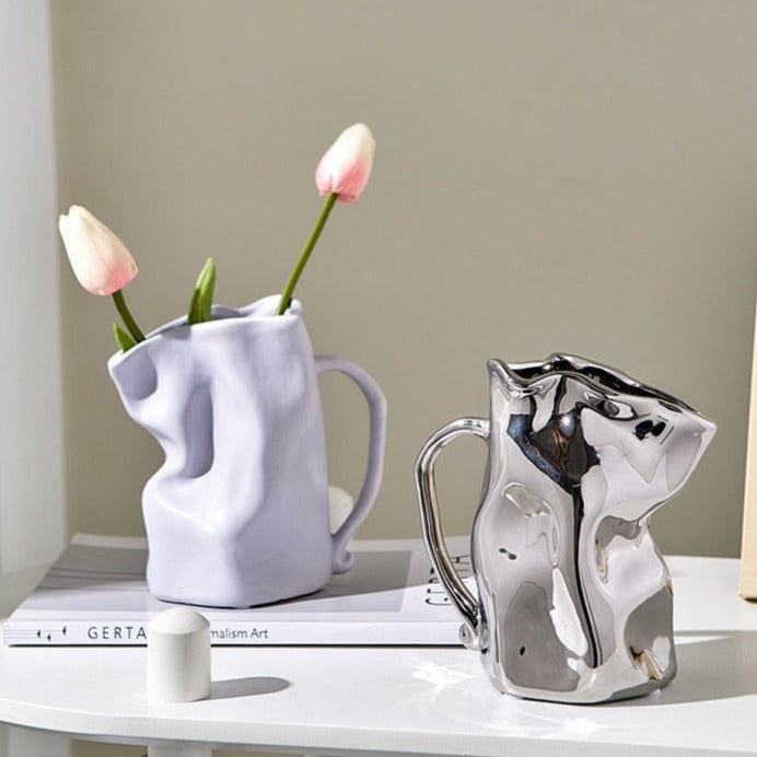 Paper Bag Inspired Ceramic Vase