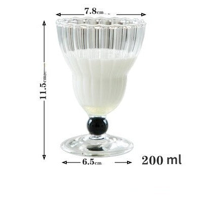 Scallop Glass with Black Globe