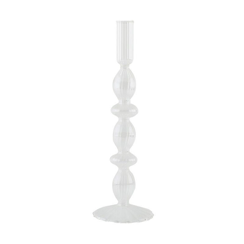 Ribbed Glass Candleholders - Pastel - view 15