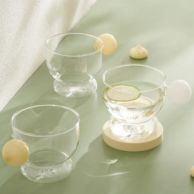 Chubby Glass with Globe Handle - view 2