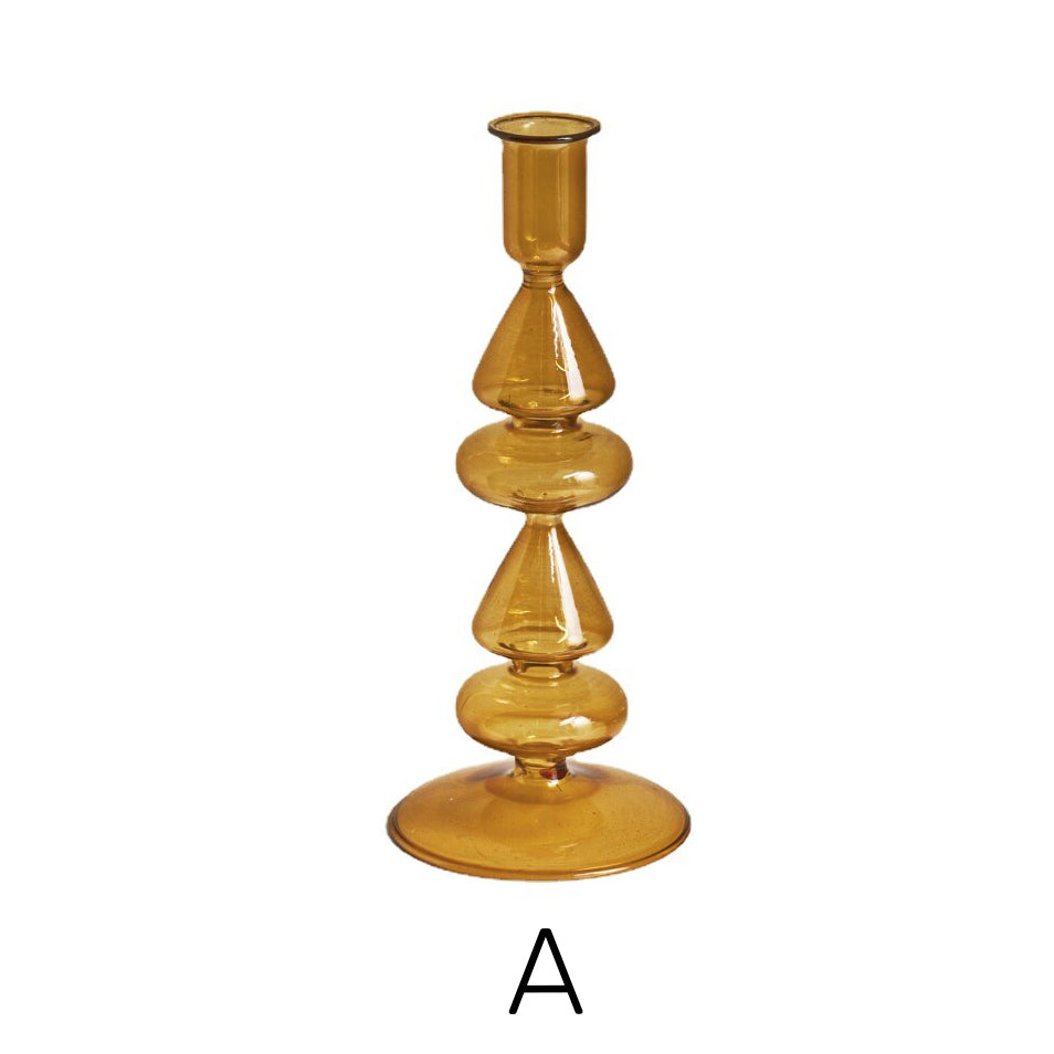 Amber Modern Glass Candle Holder - view 10