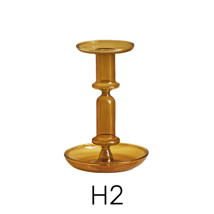 Amber Modern Glass Candle Holder - view 8