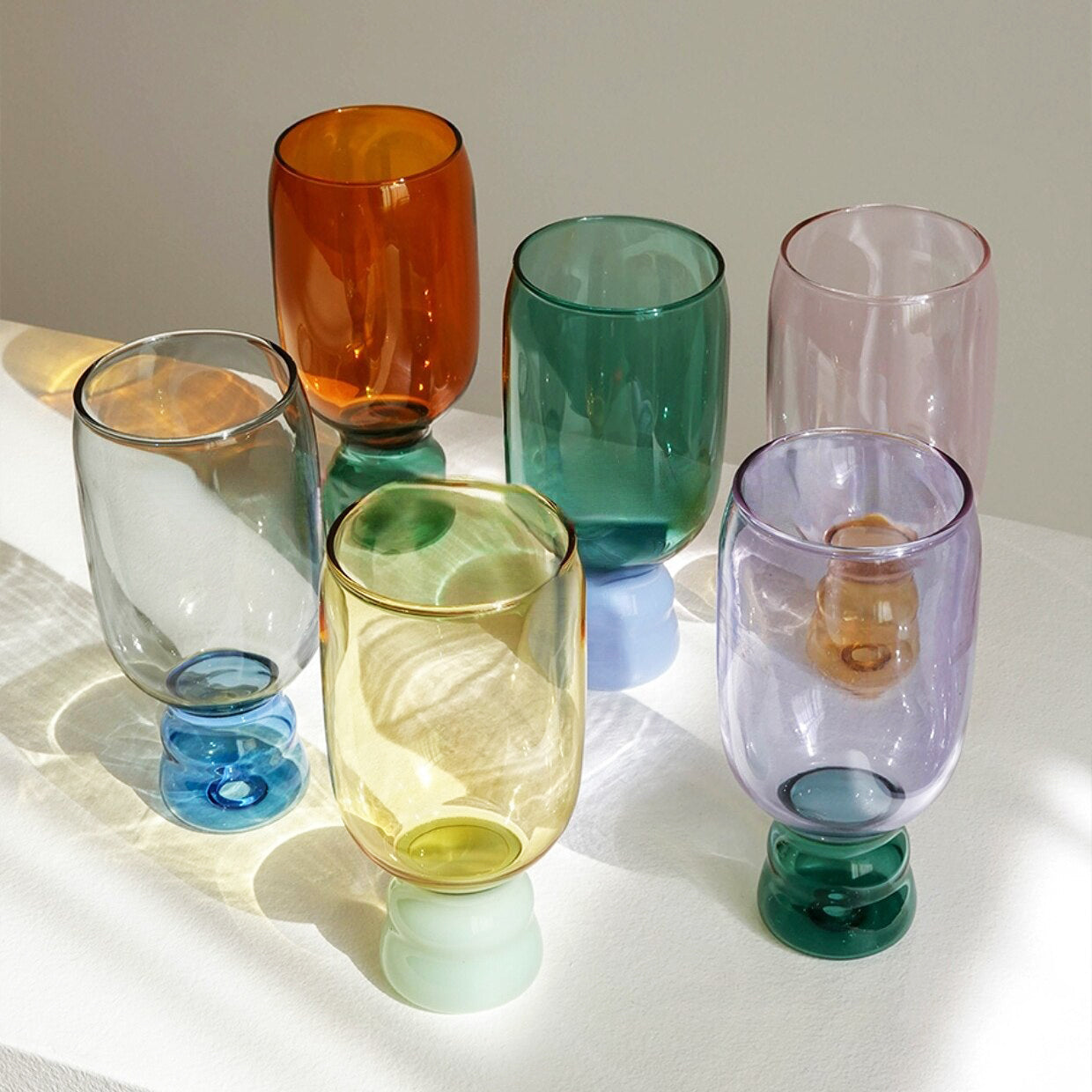 Colourful Tall Glass Cup