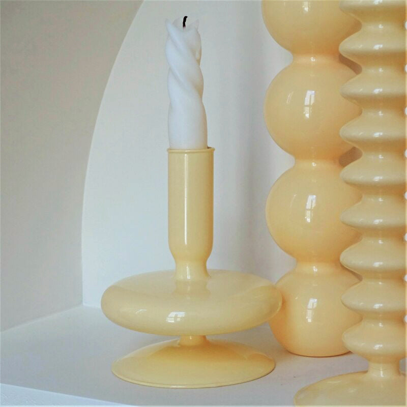 Ivory Glass Candleholder