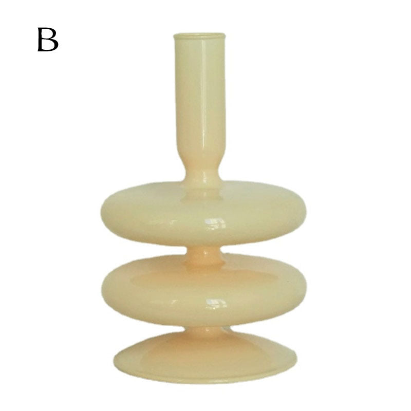 Ivory Glass Candleholder