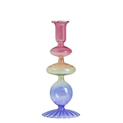 Rainbow Gradient Glass Candle Holder