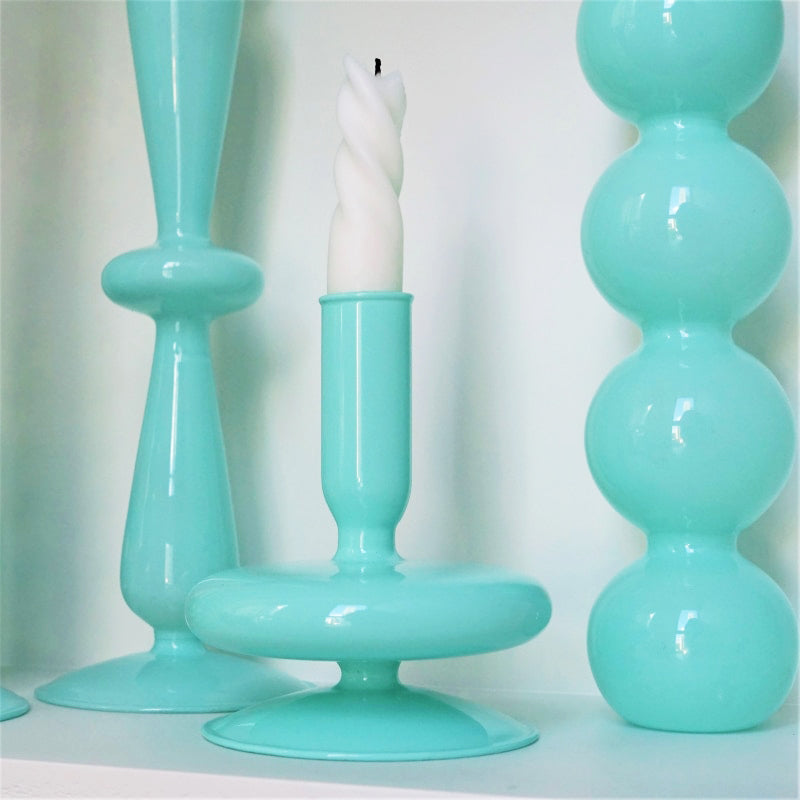 Mint Green Glass Candleholder