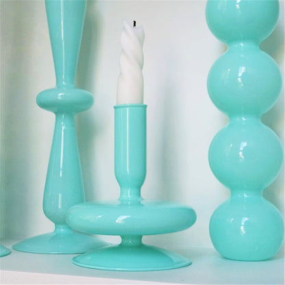 Mint Green Glass Candleholder