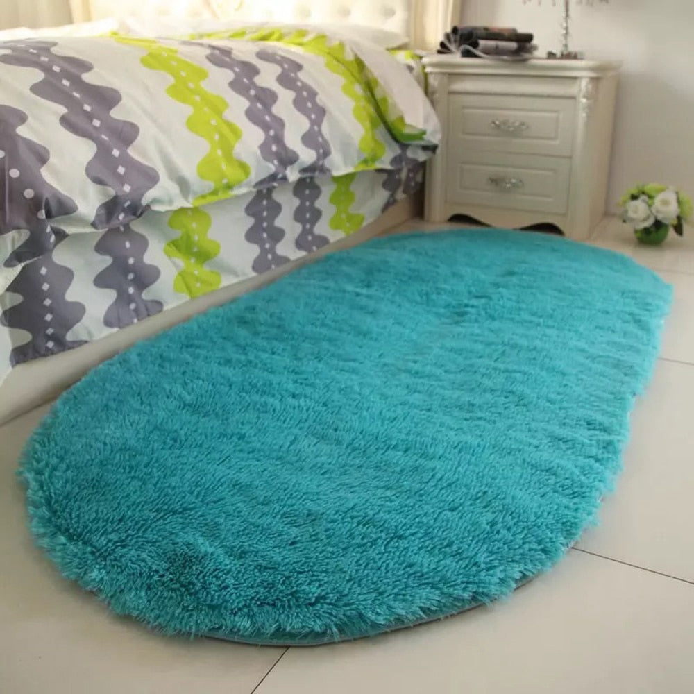 New Thick Fluffy Rugs Cute 40*60cm Oval Anti-skid Carpet Shaggy Area Rug Carpet Home Bedroom Dining Room Floor - view 6