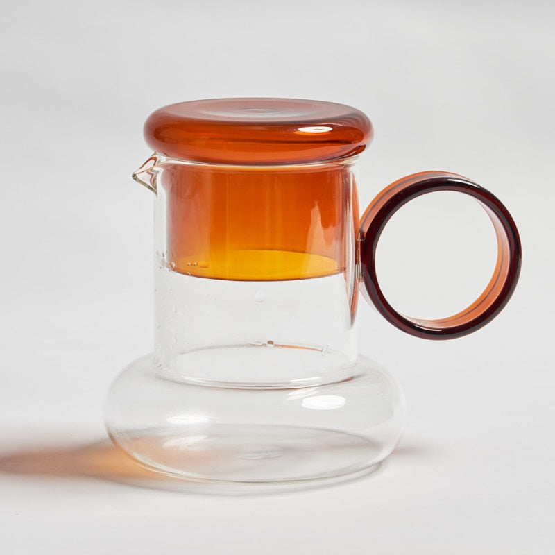Glass Pitcher Jug + Cup Set