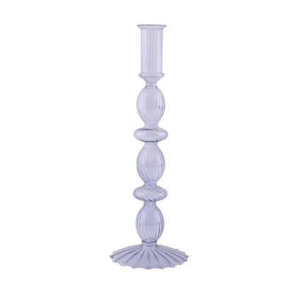 Ribbed Glass Candleholders - Pastel