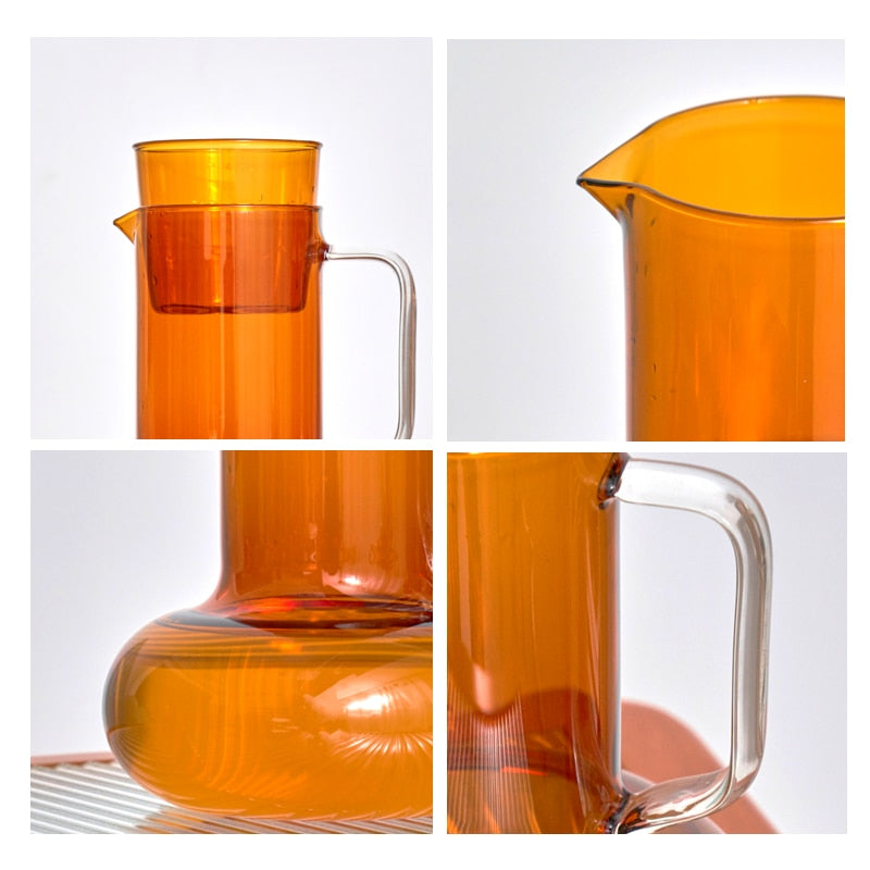 Pitcher Jug and Cup Set (Amber, Blue)