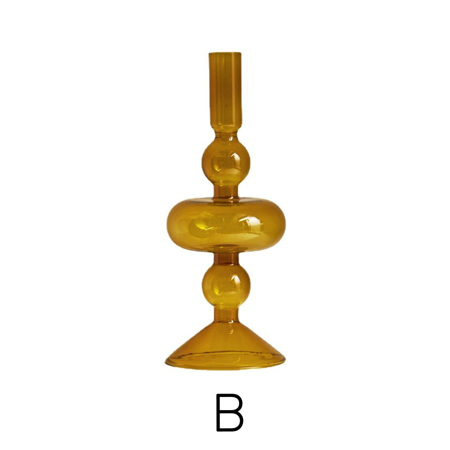 Amber Modern Glass Candle Holder - view 11