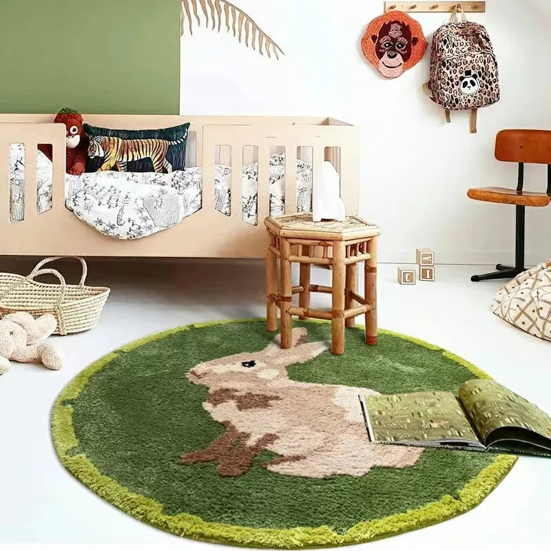 Thicken Panda Round Carpets Imitation Cashmere Floor Mat Decoration Rugs Living Room Plush Carpet Home Fluffy - view 4