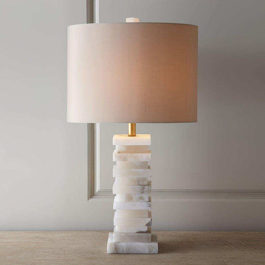 Stacked Alabaster Table Lamp - view 2