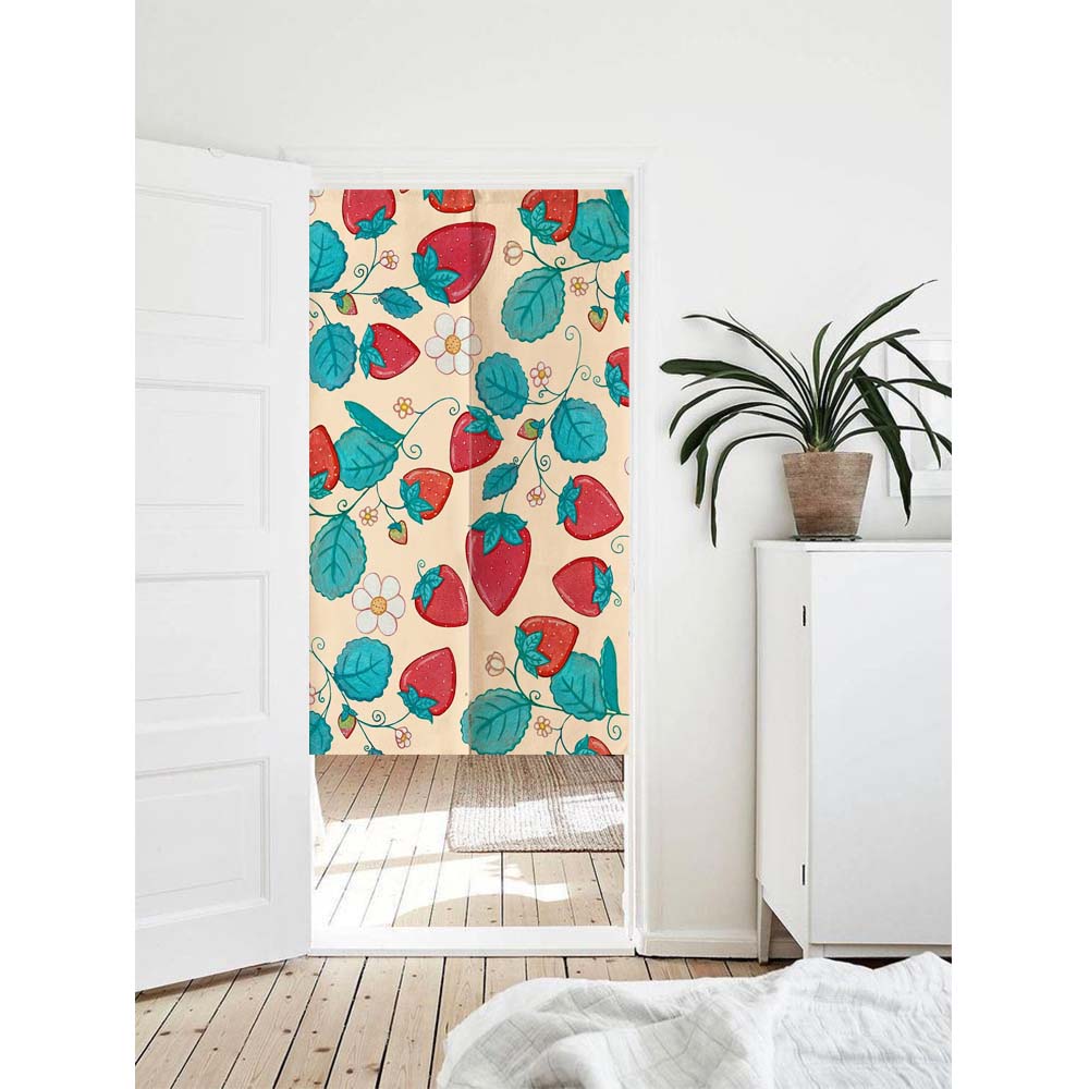 Feblilac Strawberries and Cream Door Curtain by AmeliaRose Illustrations from UK