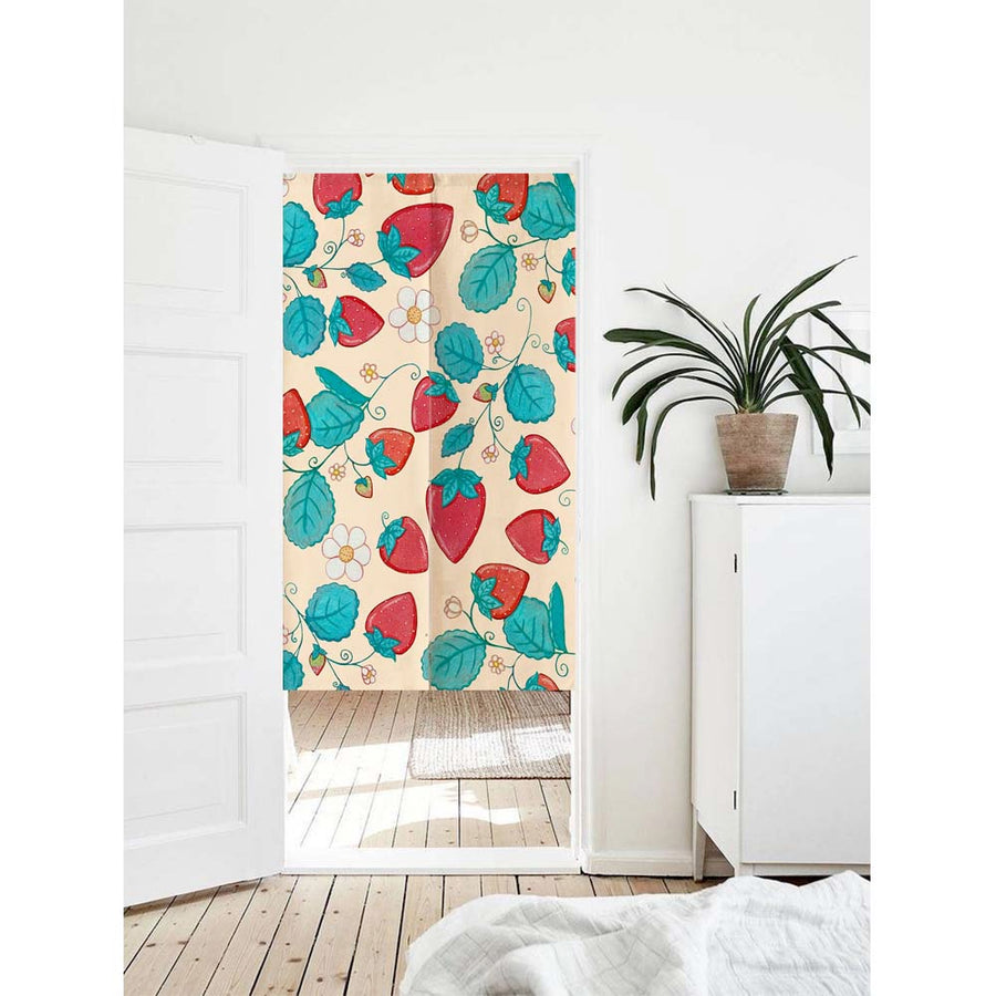 Feblilac Strawberries and Cream Door Curtain by AmeliaRose Illustrations from UK - view 2