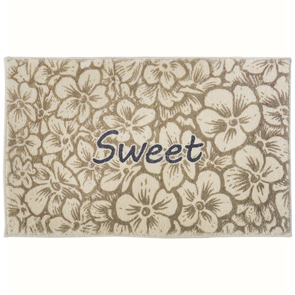 Sweet Cream Flowers Bath Mat