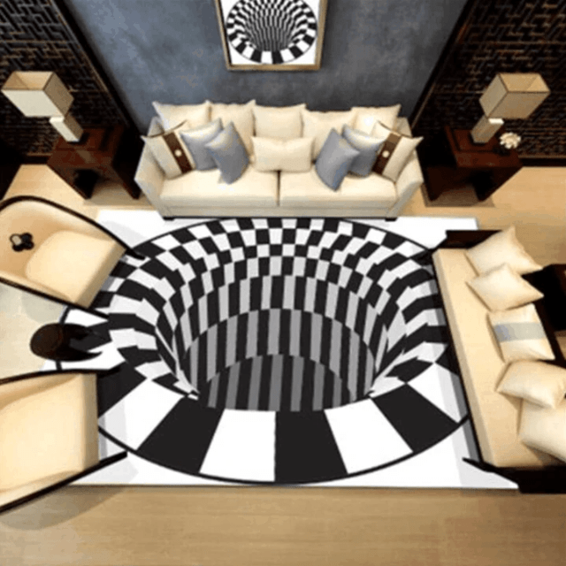 Vortex Rug - Handcrafted 3D Illusion House Rug - Feblilac® Mat