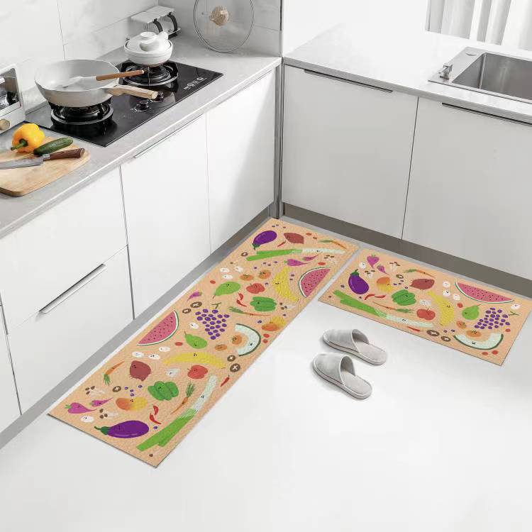 Feblilac Colorful Lovely Fruit Vegetable PVC Leather Kitchen Mat ...