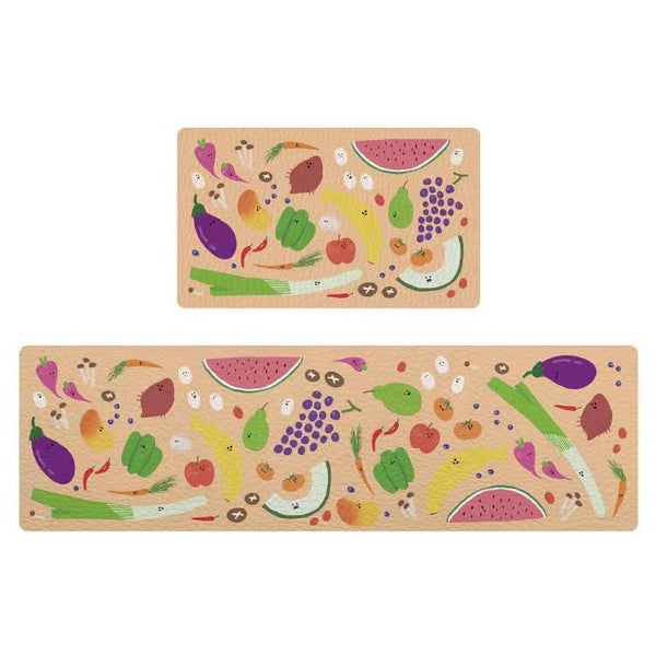 Feblilac Colorful Lovely Fruit Vegetable PVC Leather Kitchen Mat ...