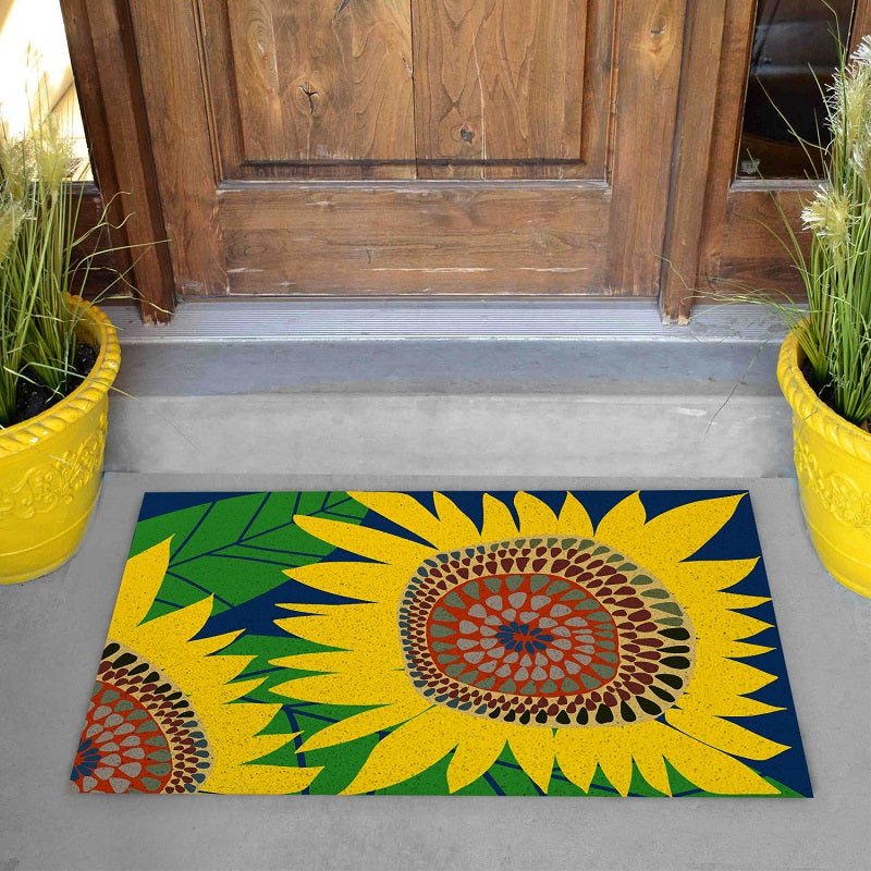 Feblilac Yellow Big Sunflower PVC Coil Door Mat - view 2