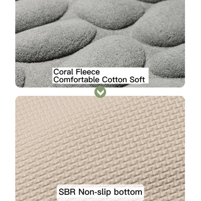 Feblilac Solid Cobblestone Coral Fleece Bathmat