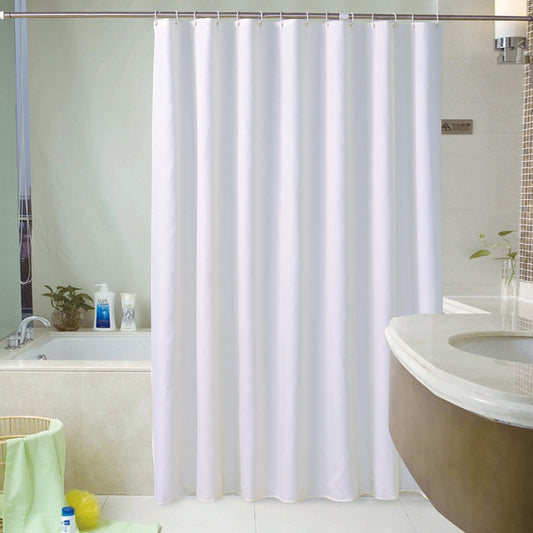 White Shower Curtain with or without hooks, Thick Pure Color Shower Curtain For Bathroom, Waterproof Fabric Curtains, Customized Extra Long Shower Curtains