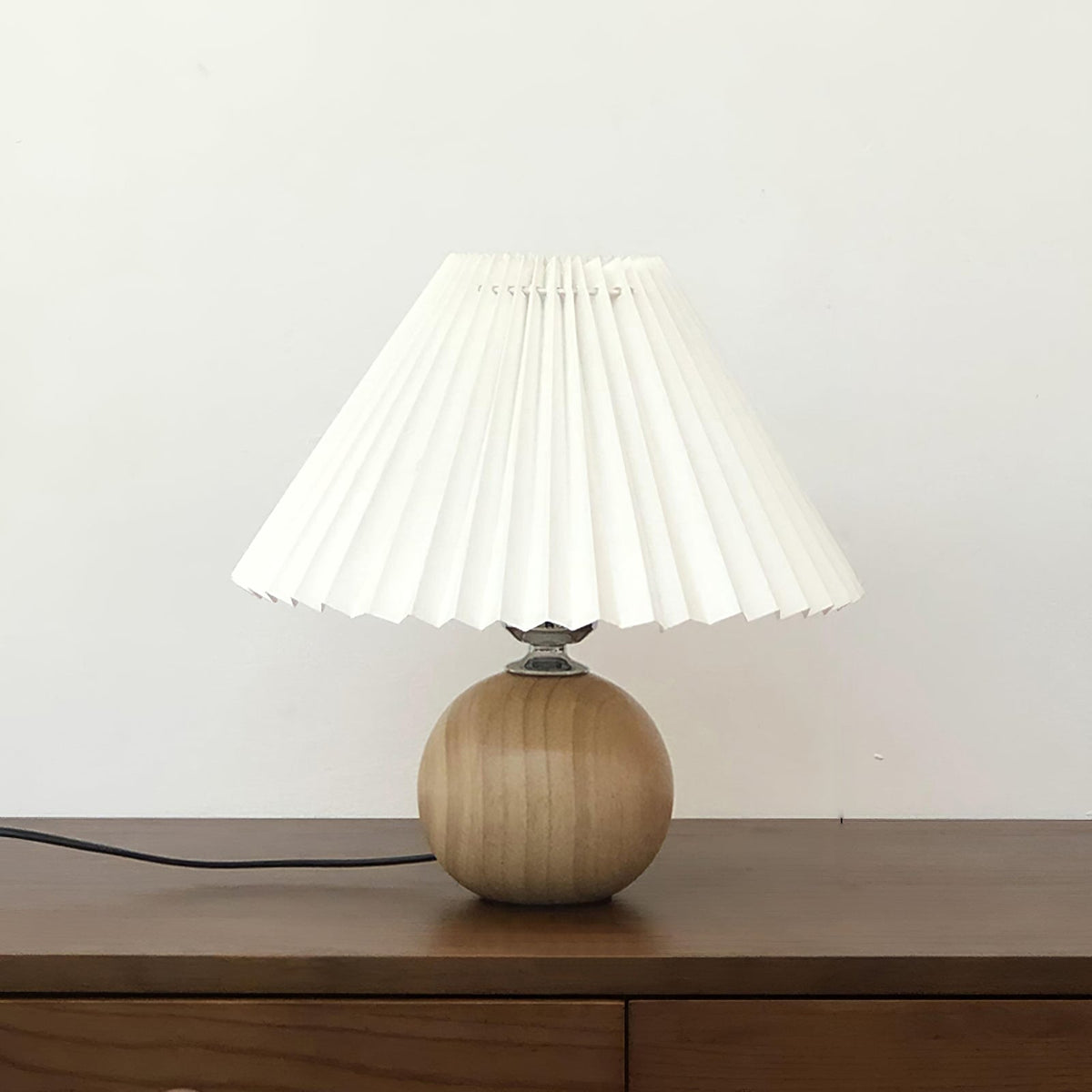 Wooden Pleated Table Lamp - view 5