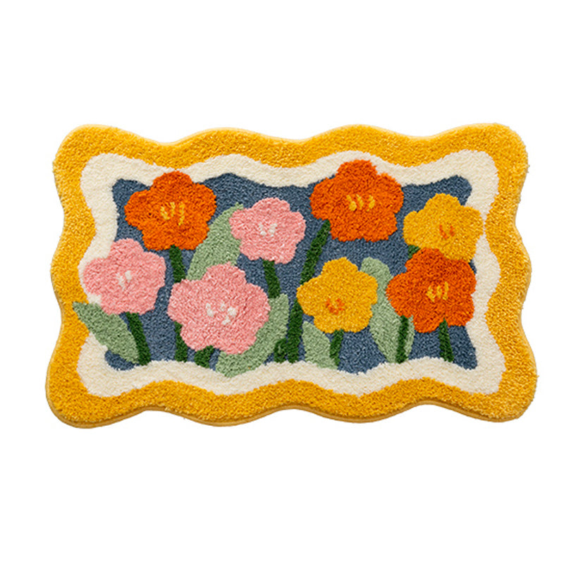 Lovely Flowers Bath Mat, Cute Floral Bathroom Rug, Multiple Sizes Available - Feblilac® Mat
