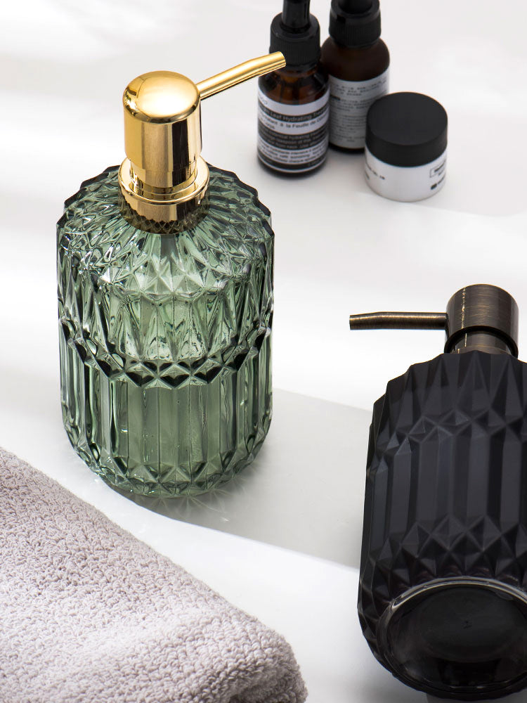 Nordic Style Luxury Glass Soap Dispenser, Lotion Hand Sanitizer Bottle for Bathroom Kitchen - view 2