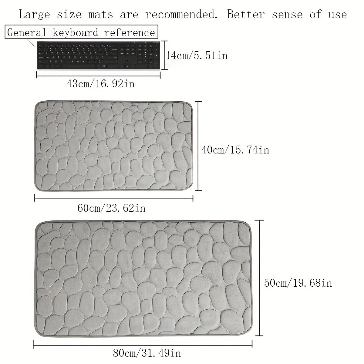 Memory Foam Bath Rug, Simple Stone-Shape Bathroom Mat