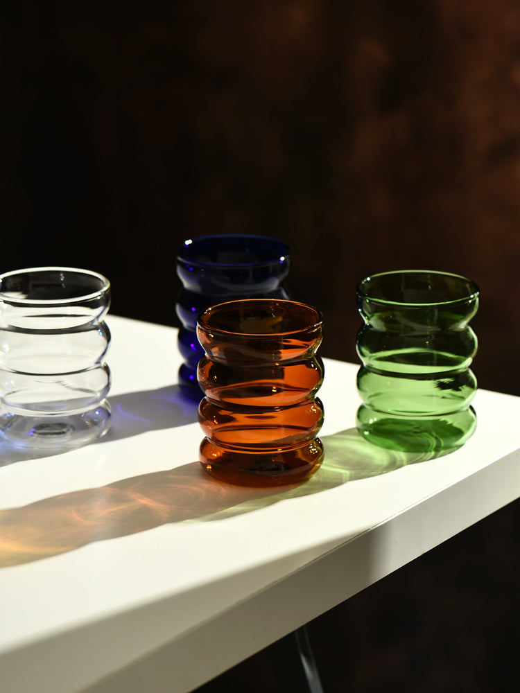 Colorful Glass Mug, Round-Shape Cup