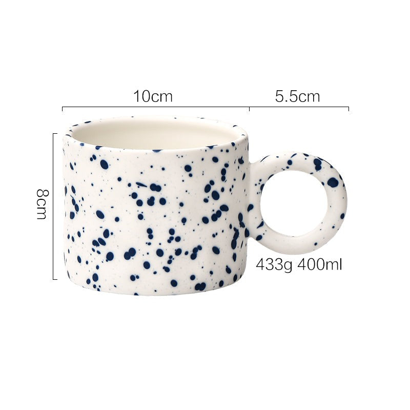 Nordic Style Ceramic Mug, Splashing Ink Cupe