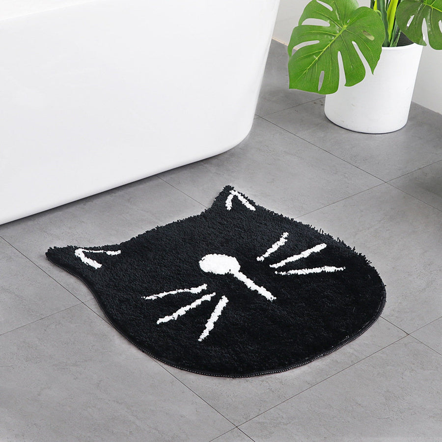 Simple Cats Bath Mat, Grey White Black - Feblilac® Mat