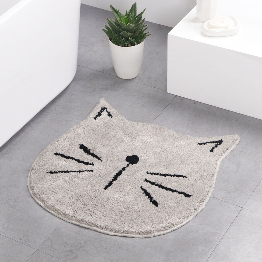 Simple Cats Bath Mat, Grey White Black - Feblilac® Mat