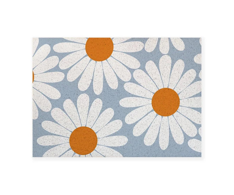White Daisy Entrance Door Mat - Feblilac® Mat
