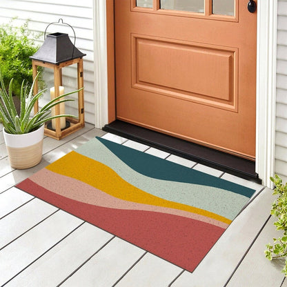 Colorful Mountain Abstract Art PVC Plastic Entrance Door Mat