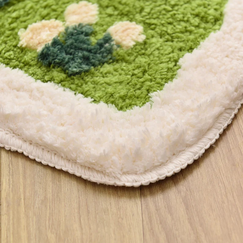 Lovely Country Style Flowers Bath Mat
