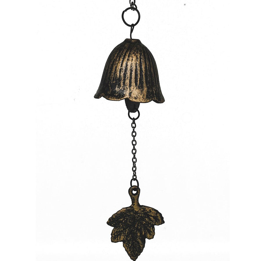Metal Yellow Leave Wind Chime, Iron Bell Ring Windchime - view 4