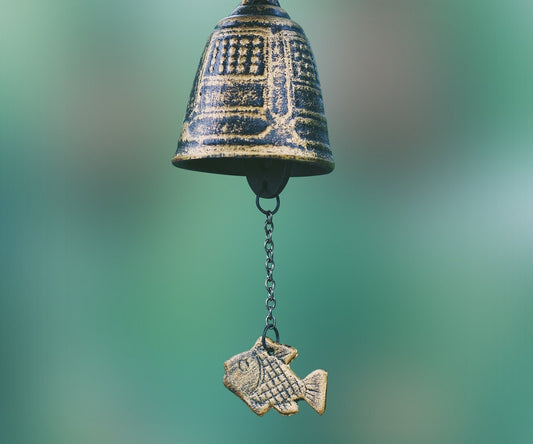 Metal Bell Fish Wind Chime, Japanese Style Iron Bell Ring Windchime