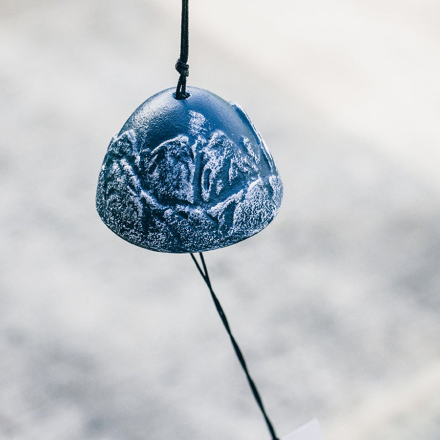 Metal Snow Mountain Wind Chime, Blue White Iron Bell Ring Windchime - view 2