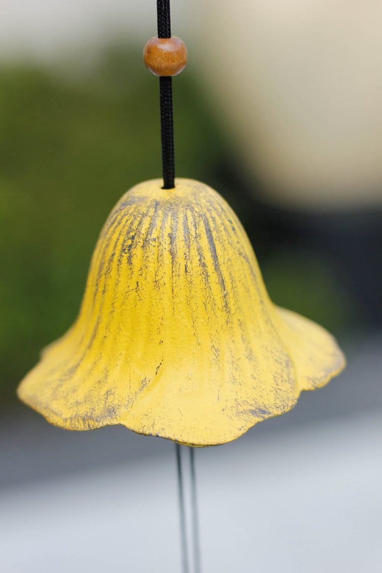 Yellow Hummingbird Wind Chime, Iron Metal Bell Ring - view 4